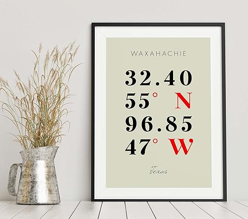 Miniatura 6 de Mapa de Waxahachie, Texas, Coordenadas Multilíneas de Colores (12x16)