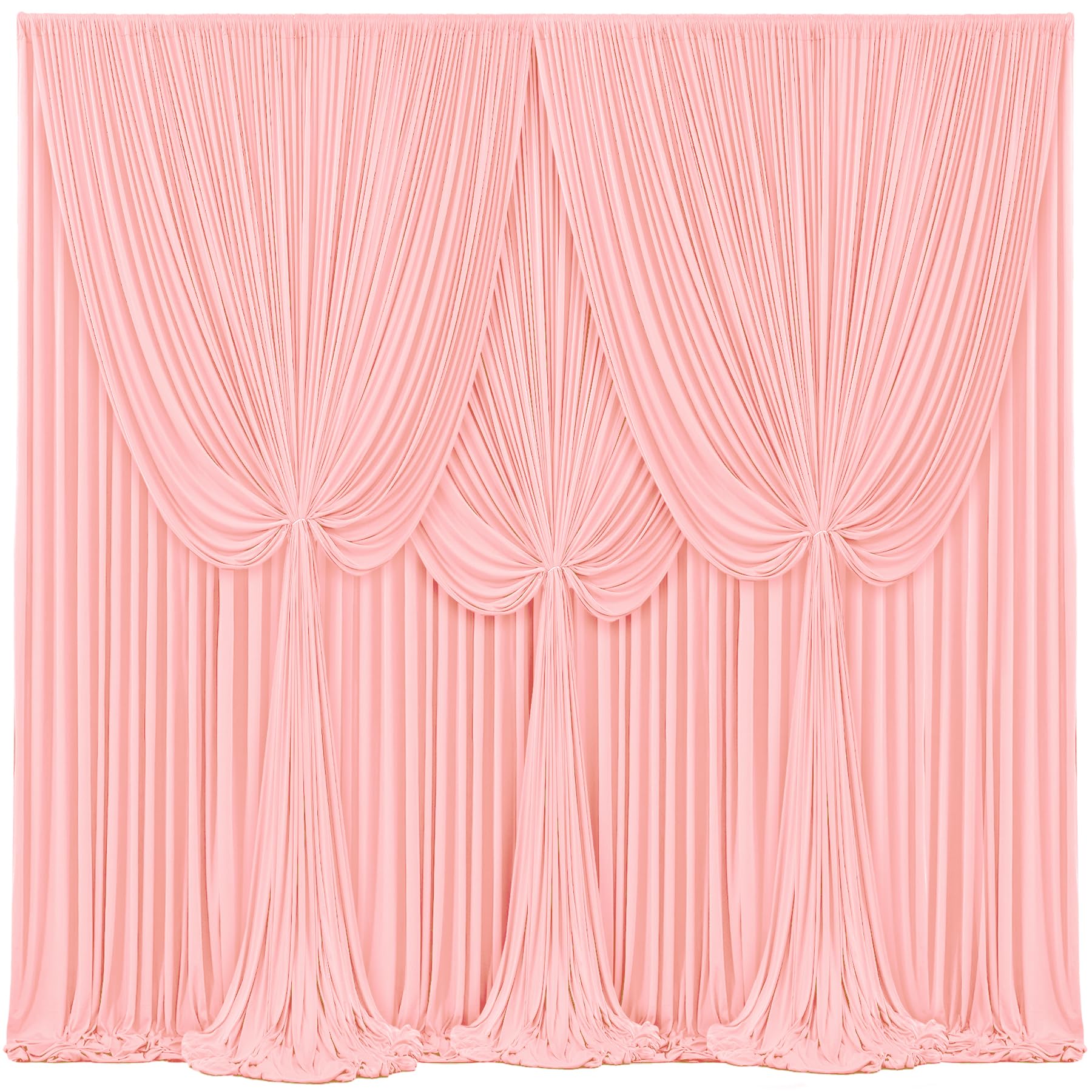 4 Panels Blush Pink Backdrop Curtains for Wedding Party Wrinkle Free Backdrops Curtain Drapes Fabric Decorations Photo Back Drop Cloth for Baby Shower
