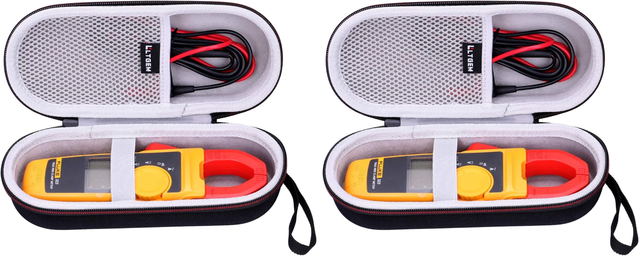LTGEM Hard Case Compatible with Fluke 323/302+ / 301D / 324/325 Clamp Meter Clamp Multimeter AC-DC TRMS, Mesh Pocket for Accessories(Case Only) (Pack of 2)