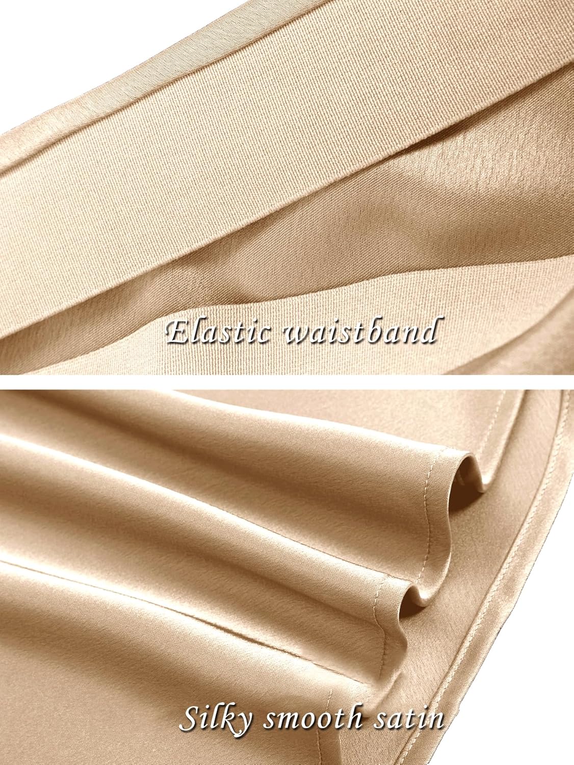 Womens Satin Silk Maxi Slit Skirt Elastic Waistband Maxi Long Satin Slit Skirts for Women - Image 5