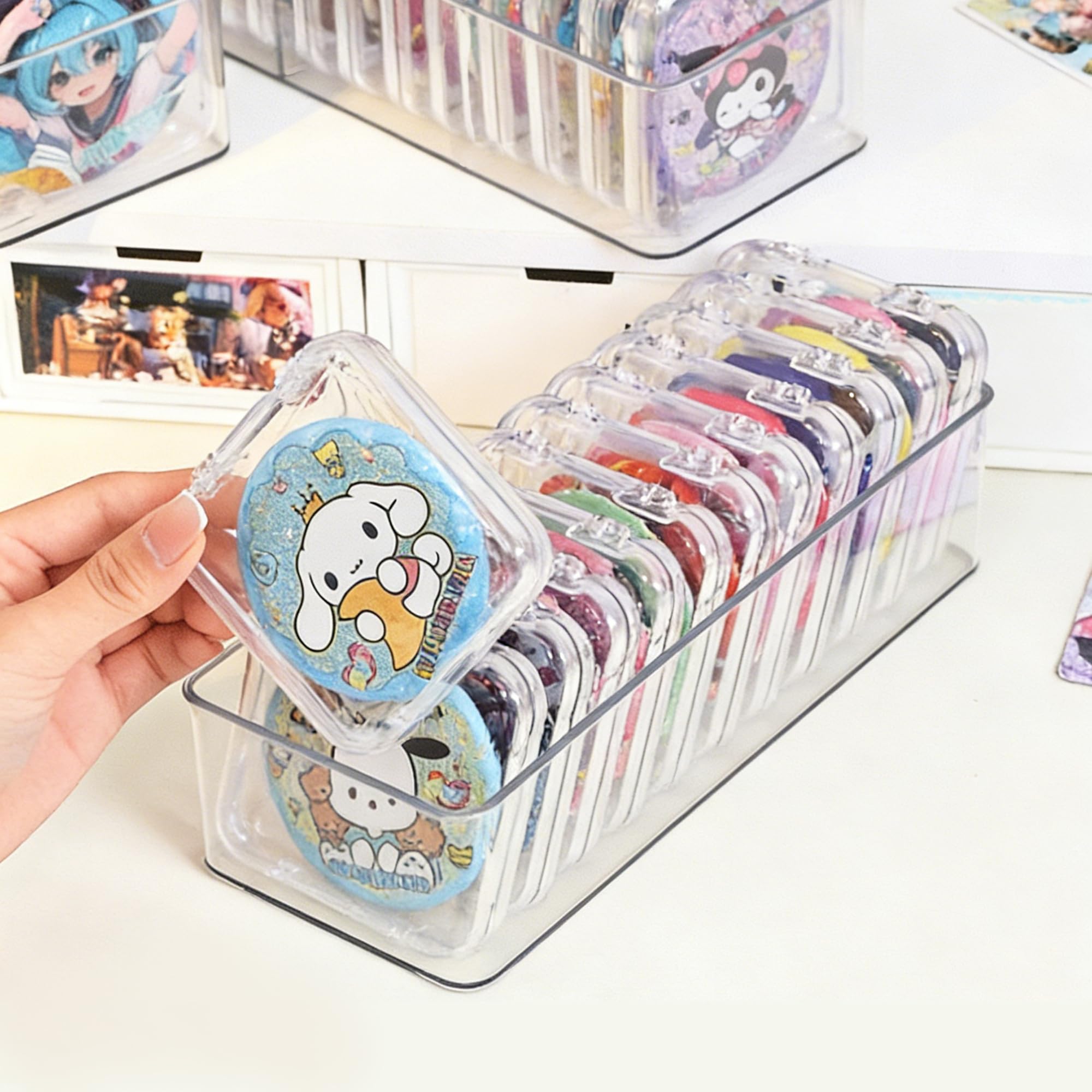Amazon.co.jp: 缶バッジ ケース 缶バッジカバー 56mm 12枚入り