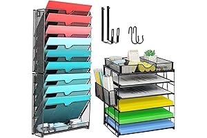 GALASALA 10 Pocket Mesh Wall File Organizer