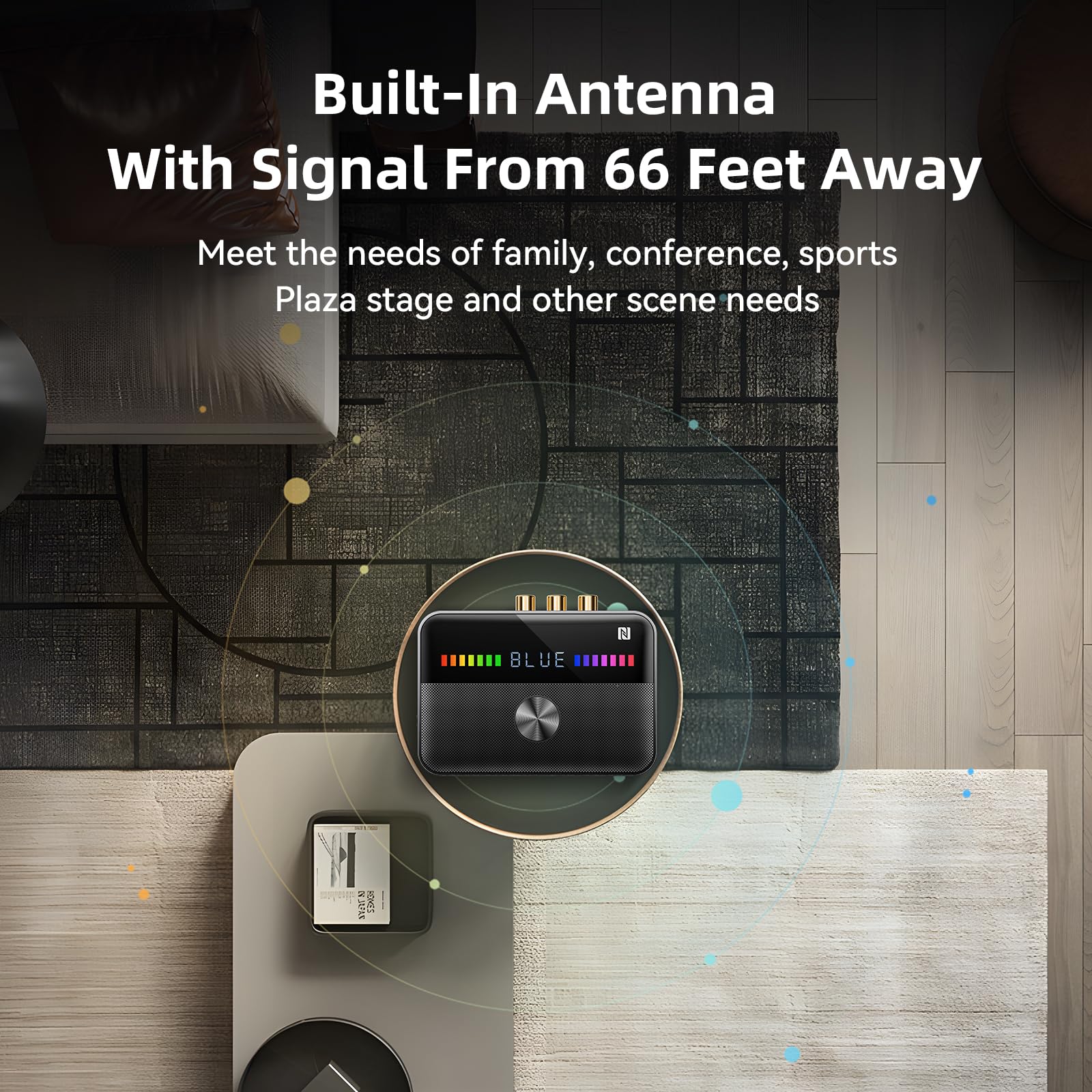 Transmisor receptor de audio M13 RGB Bluetooth 5.3, adaptador de audio Bluetooth para estéreo o altavoces de TV con pantalla, USB, RCA, AUX, DAC, coaxial, óptico