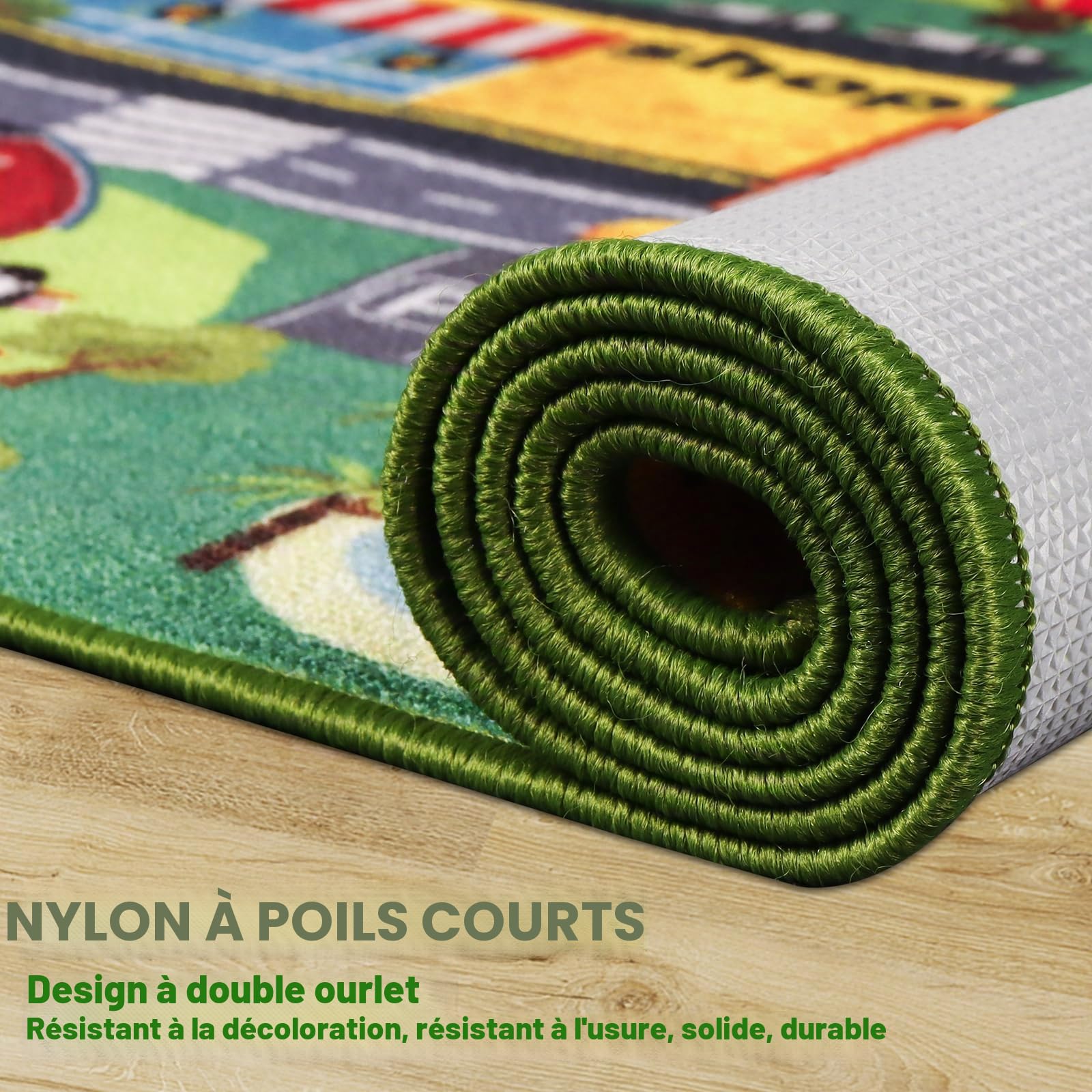 Tapis de jeu pour enfants, tapis de jeu pour voiture, tapis de jeu extra antidérapant, tapis de route de la circulation pour enfants, tapis de voiture éducatif pour salle de jeux, garçons