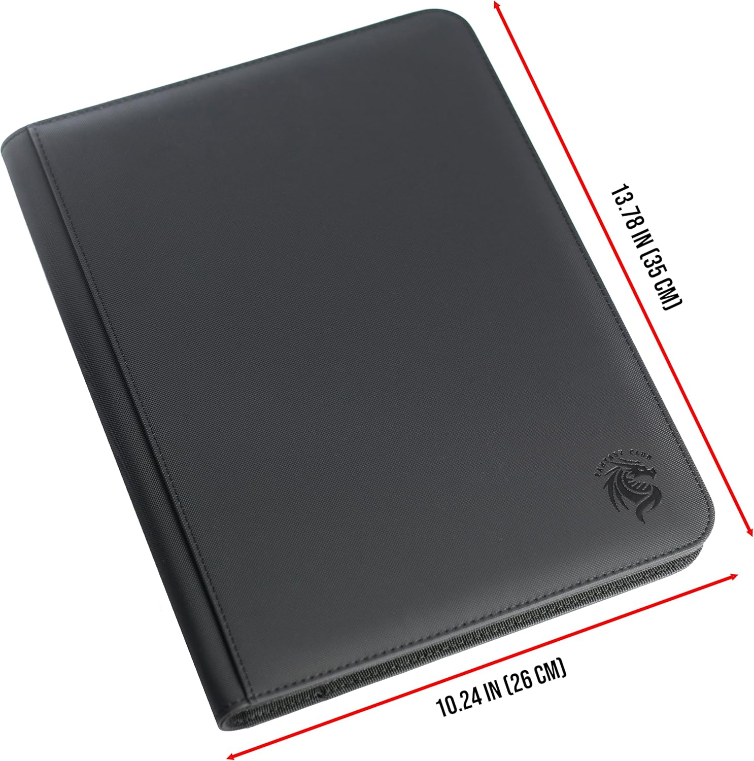 FANTASY CLUB | 9-Pocket Trading Card Binder – Elevate Your Collection with a Premium Black PU Leather Album Featuring Diamond Texture & Zipper Closure | Holds 360 Standard Size Cards | Acid & PVC Free