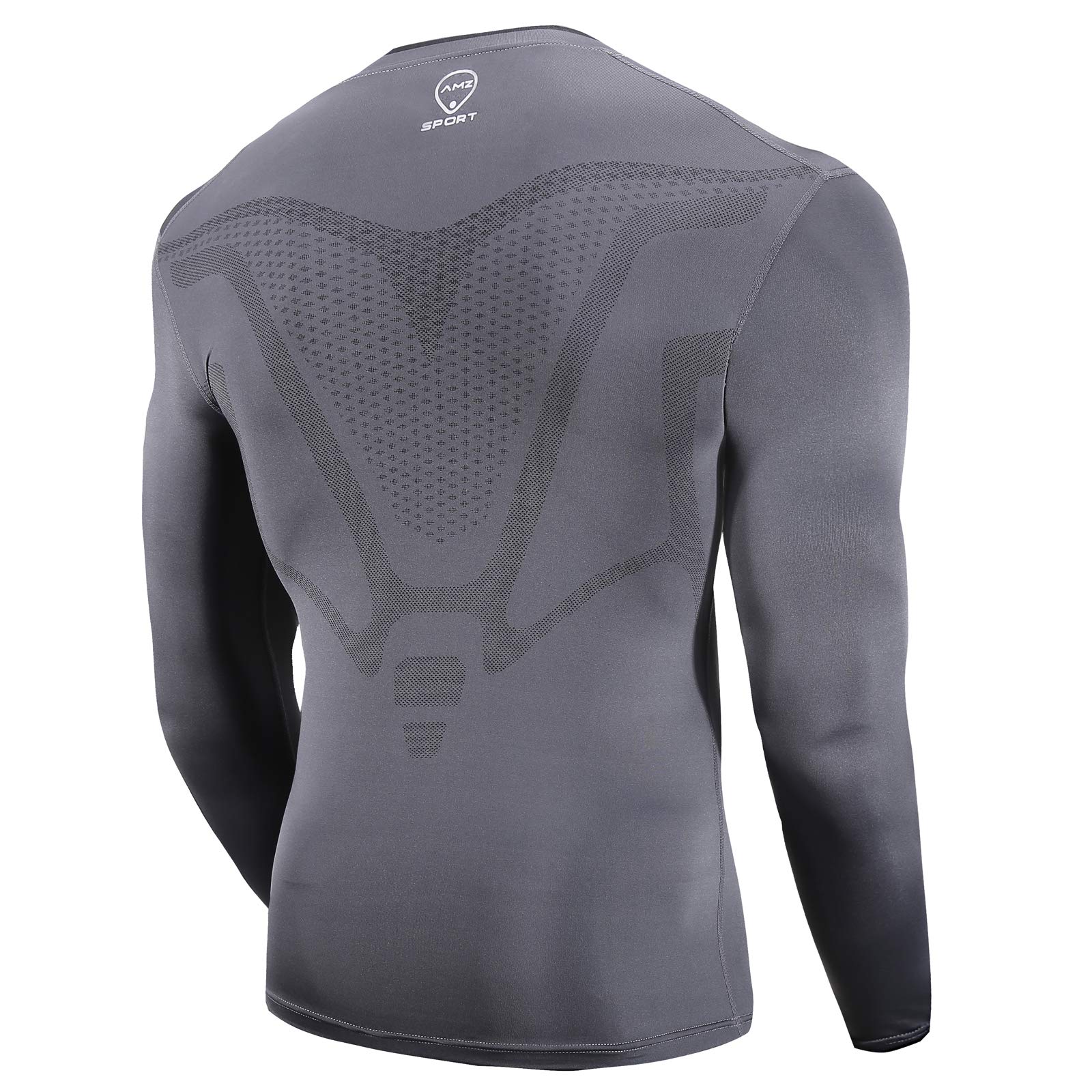 AMZSPORT Maglia Compressione Uomo Maglietta Termica Manica Lunga per Ciclismo Running
