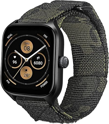 Miniatura 1 de Hemsut - Correa de reloj compatible con Amazfit, correa deportiva de nailon resistente de camuflaje con diseño de bucle tejido para Amazfit GTS 44