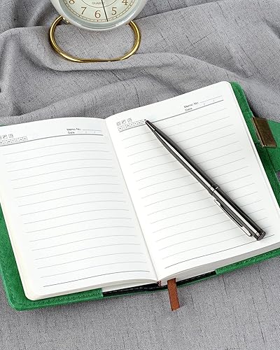 Miniatura 6 de WEMATE Diario con cerradura, diario A6 de piel sintética con candado, 240 páginas, cuaderno de contraseña con bolígrafo y caja de regalo, diario de