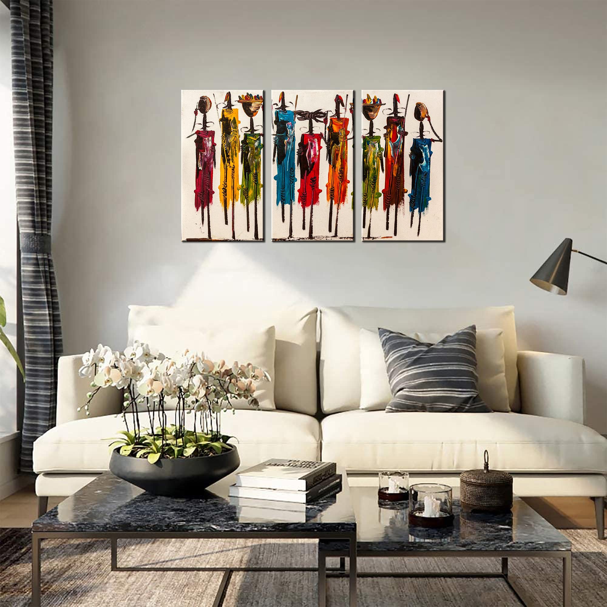 絵 画 絵画  アフリカンアート インテリア コレクション 飾り 壁掛け 額付き 作品 大きい絵画 Amazon.co.jp: YITOEO(イトエオ) アフリカ黒人女性 キャンバスウォール