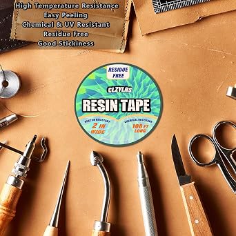 CLZYLRS Resin Tape for Epoxy Resin Molding Thermal Adhesive Tape -Silicone Adhesive Tape - Craft Tape for Making River Tables Hollow Frame Bezels Epoxy Resin Craft Pendant