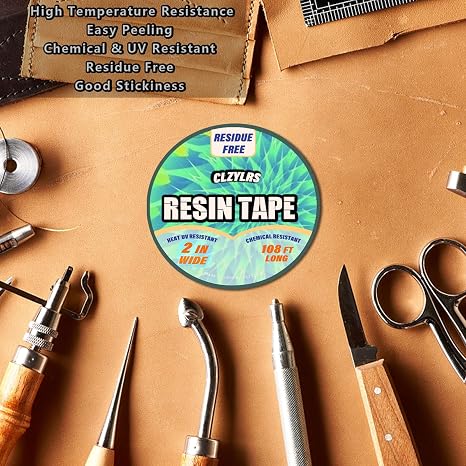 CLZYLRS Resin Tape for Epoxy Resin Molding Thermal Adhesive Tape -Silicone Adhesive Tape - Craft Tape for Making River Tables Hollow Frame Bezels Epoxy Resin Craft Pendant