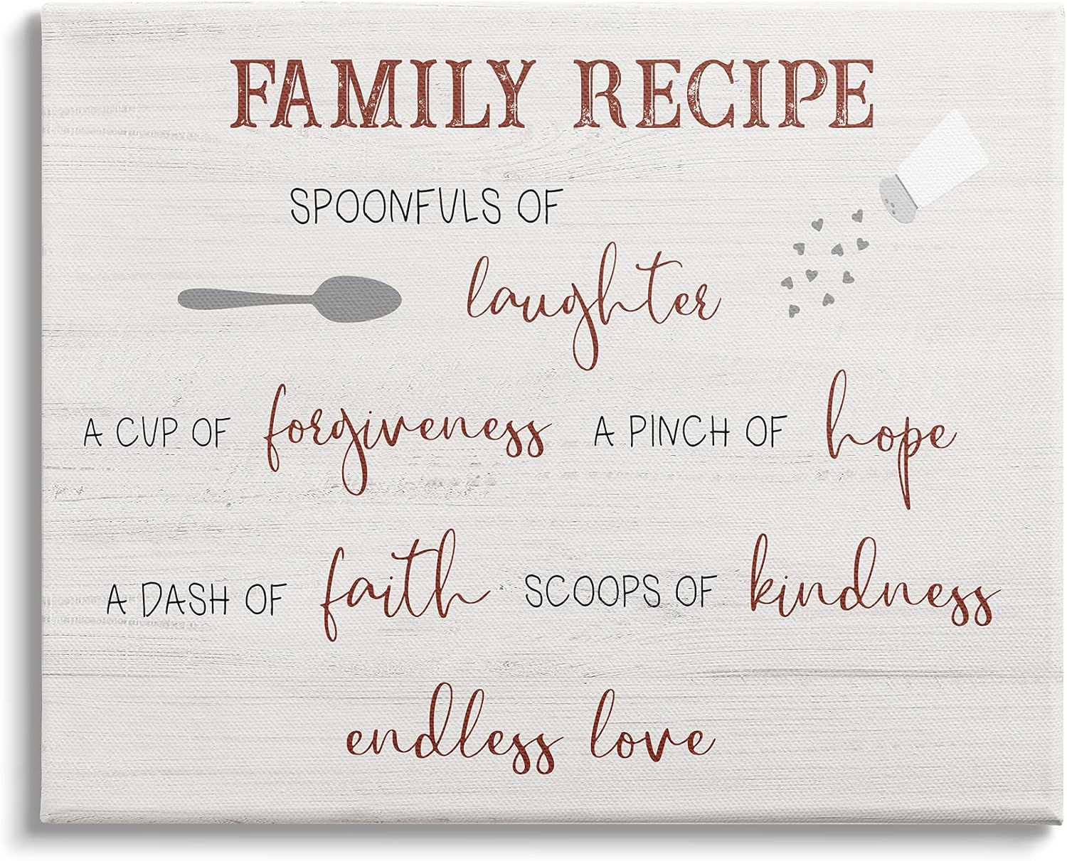 Stupell Industries Family Recipe Happiness Motivational Phrases Kitchen Puns