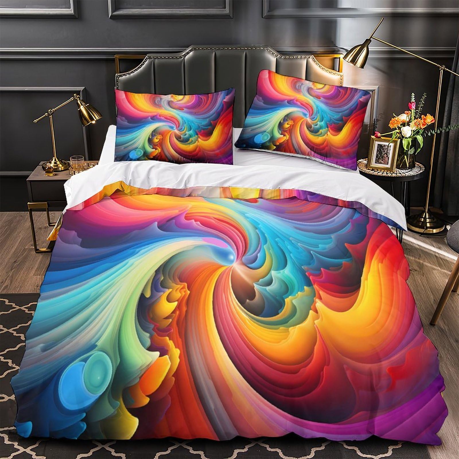 Housse de couette confortable en microfibre légère pour grand lit adulte 260x220
