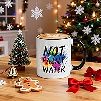 Vista 5 de Regalos para profesores de arte, taza de café con agua sin pintar de 11 onzas, regalos de agradecimiento para profesores de arte, artistas