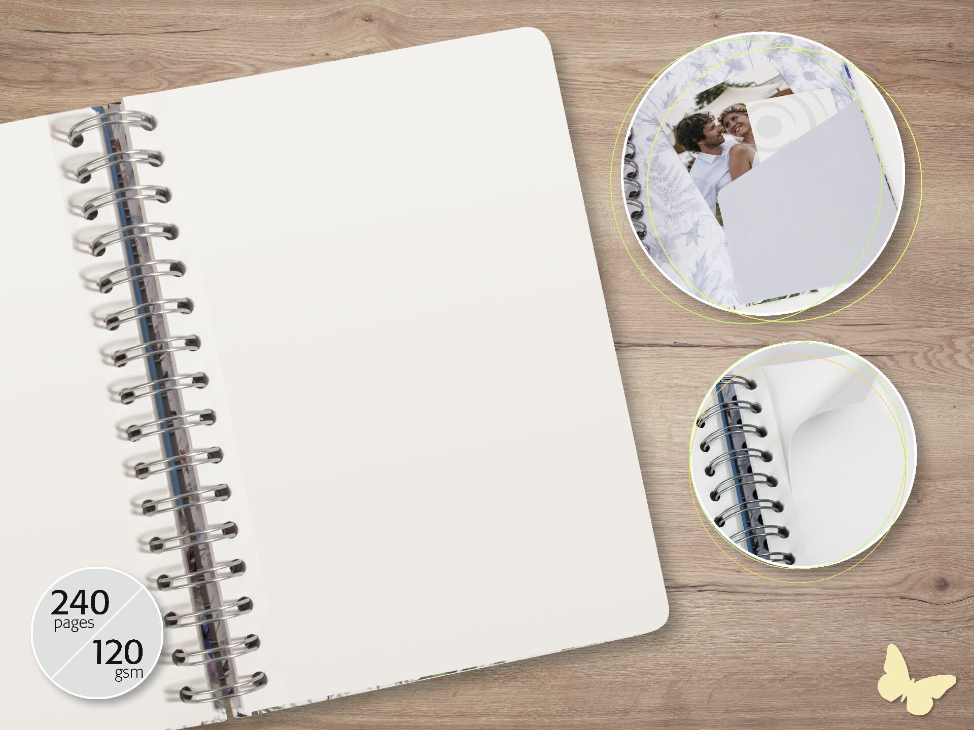 SIGEL JN656 Spiral-Notizbuch Jolie, Eucalyptus Day, ca. A5, blanko: 120 g/m², 240 S., FSC-zertifiziert, vegan