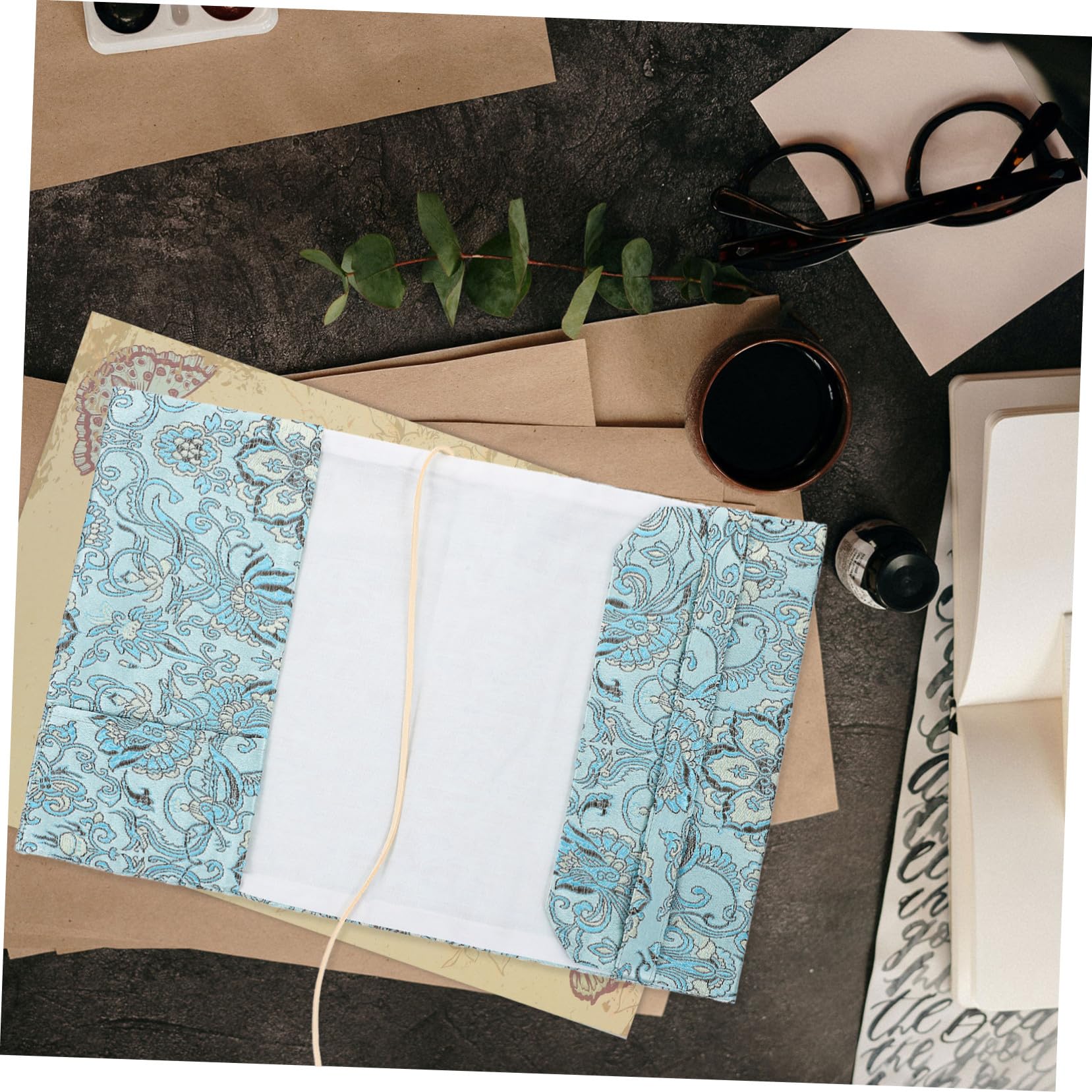 Angoily 5 Pièces Couverture de Cahier Tissu Réglable Protège Résistant Aux Rayures et Déchirures Décorative pour École et Bureau