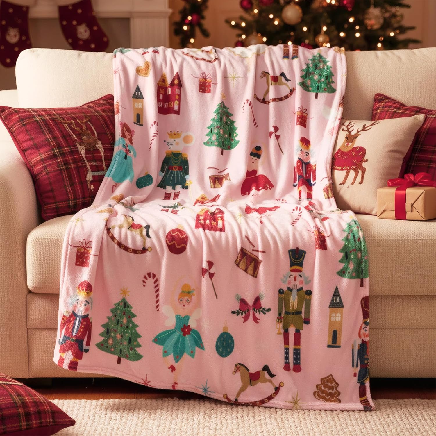 JenPen 10 Pcs Valentines Pink Nutcracker Ballet Gifts Basket Set for Women Nutcracker Lovers Include 20 oz Stainless Steel Tumbler Cosmetic Bag Throw Blanket Basket Stuff for Dancers Friend - Image 4