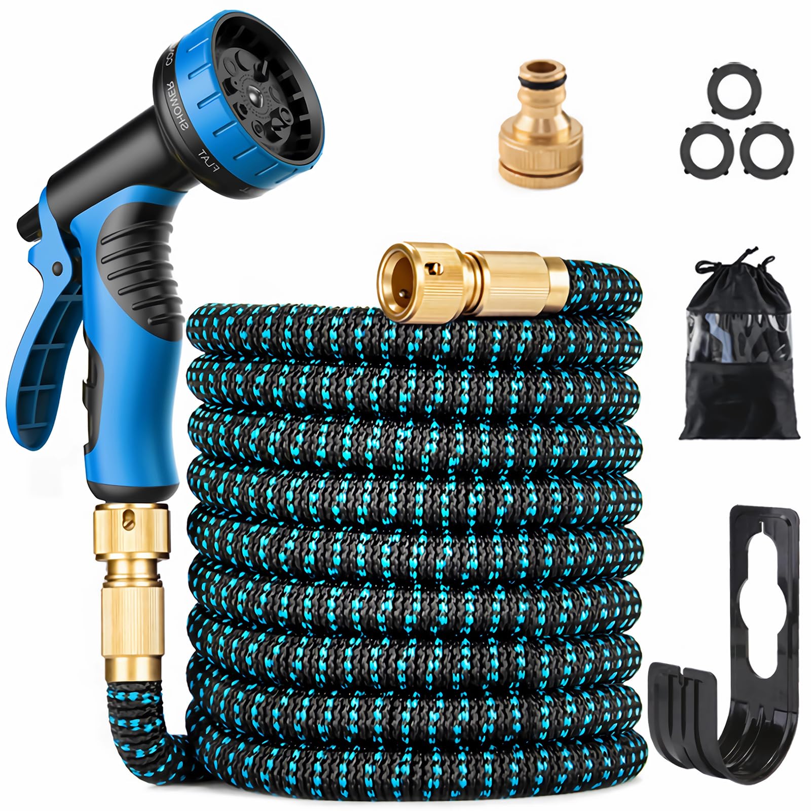 Obest Blue Garden Spray Gun, Foam Water Spray Gun, High Pressure Washing Tool Multifunctional Garden Hose Spray Gun With 10 Spray And Soap Dispenser, Foam Sprayer For Lawn Irrigation, Car Washing (Blue)