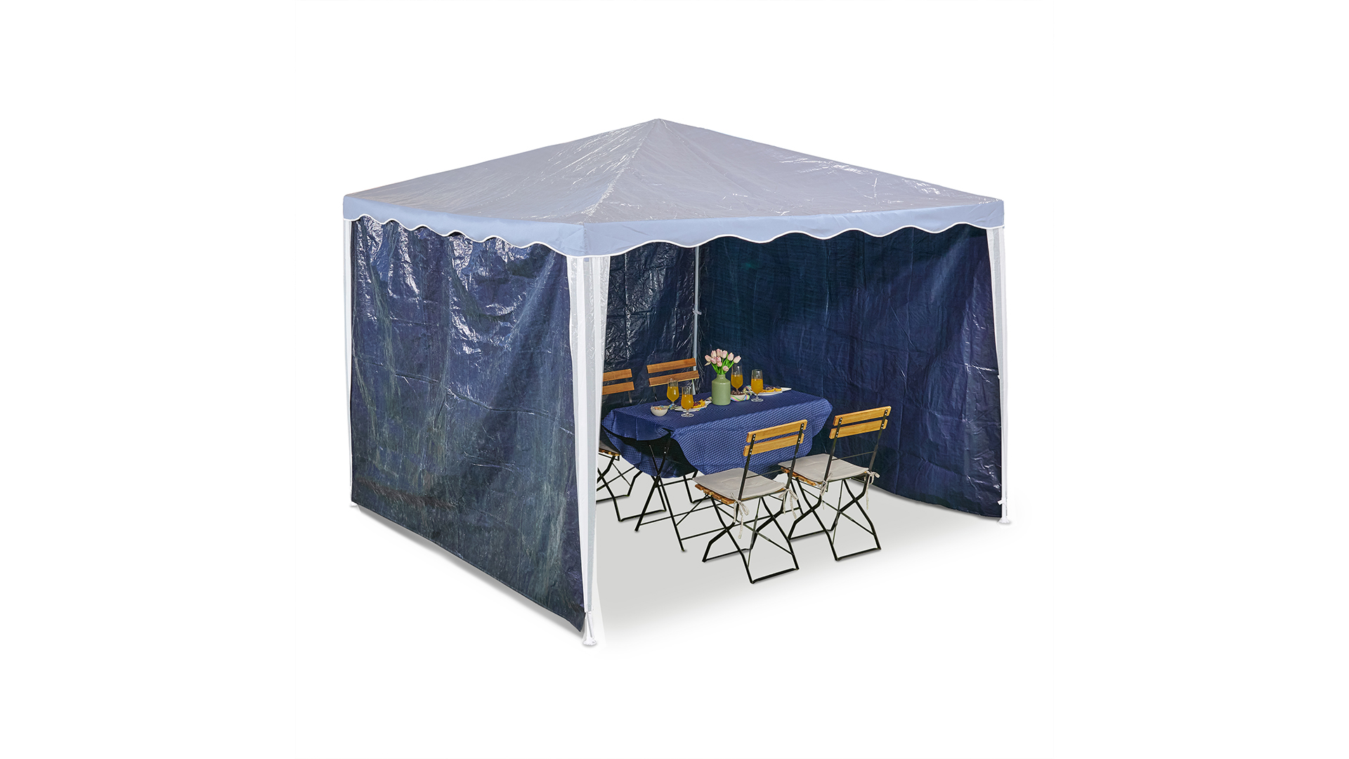 Gazebo Pieghevole 3x3 Metri Con Pareti - Impermeabile, Pop-Up, Per Feste E Giardino - Foto 2