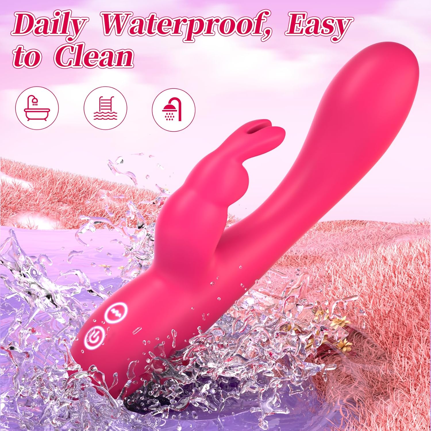 G Spot Vibrator Sex Toys - 2 in 1 Rabbit Vibrators Female Sex Toy for Clitoral G Spot Stimulator, Waterproof Nipple Clitoral Anal Dildo with 10 * 10 Powerful Vibrations, Sex Toys for Women Couples