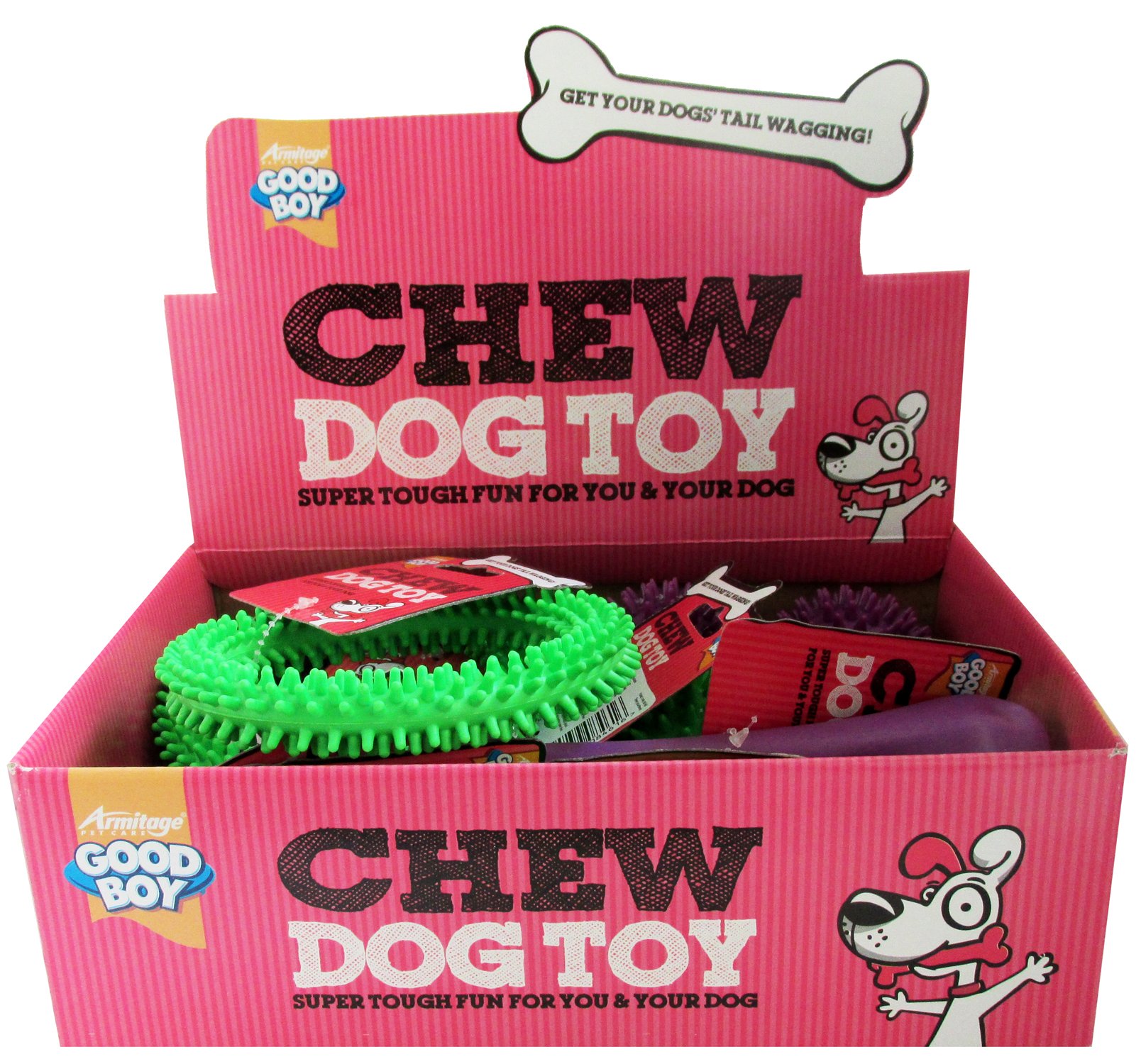 Good Boy Chewy Tpr Dog Toy Assorted (Pack of 12)