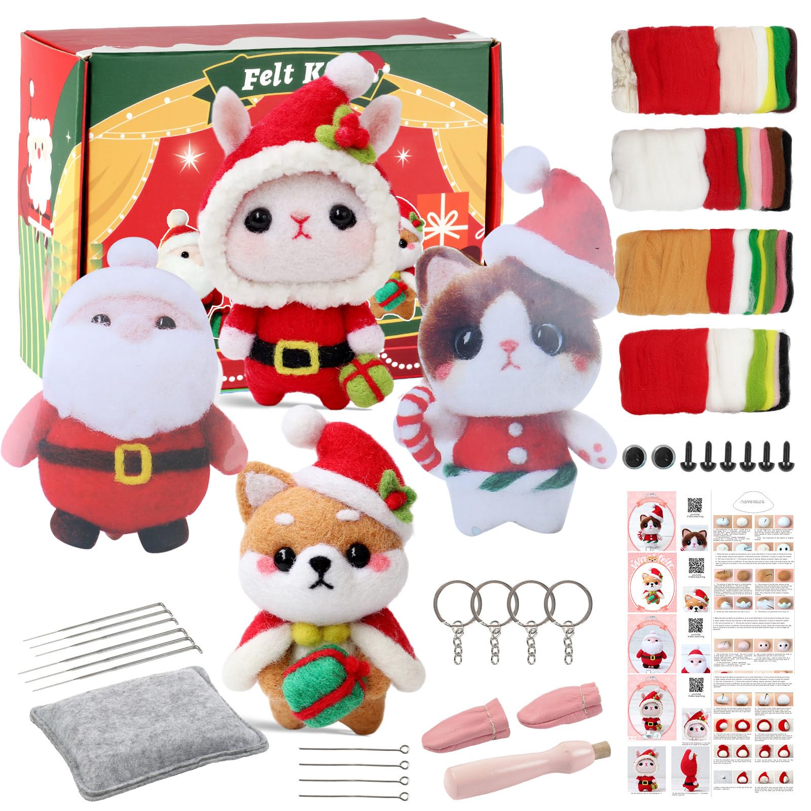 Kalttoy Multicolor Needle Felting Starter Kits Needle Felting Tools Kits With Instructions Supplies Craft Starter Beginner Wool Set Wool Felt Tools