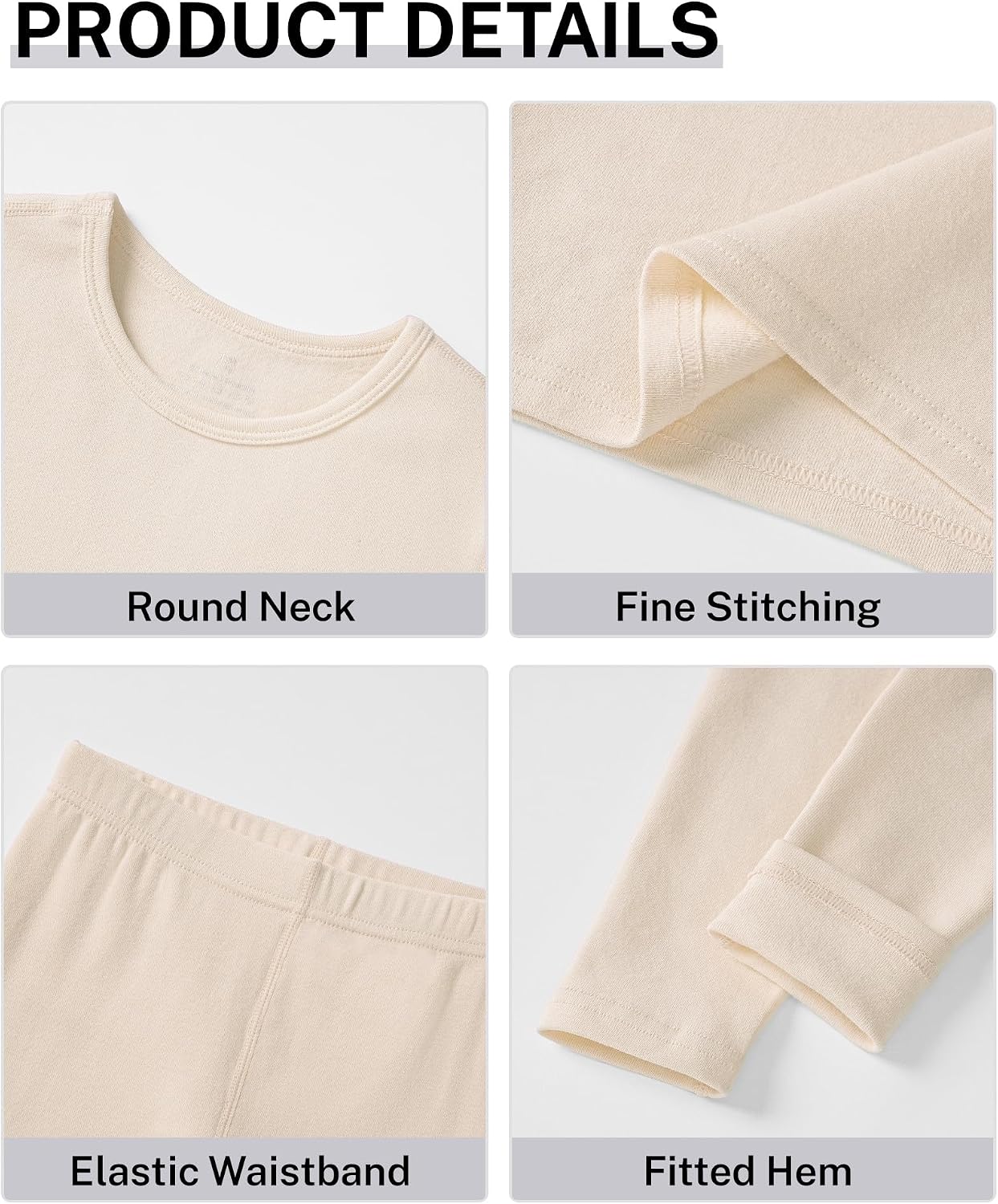 Girls Thermal Underwear Set Toddler Cotton Long Johns Sets 4-10 Y