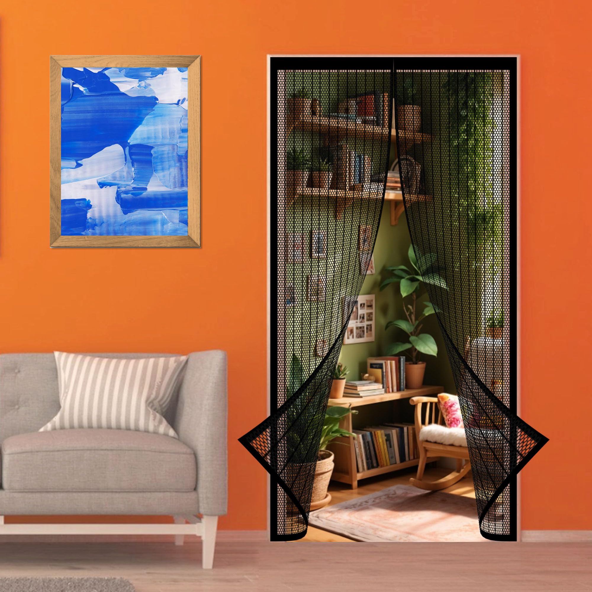Doguo Black Door Screens For Keeping Out Flies 96 X 209 Cm Door Fly Screen Curtain No Drilling Required High Density Fly Bug Mosquito For Patio Screen Curtain,