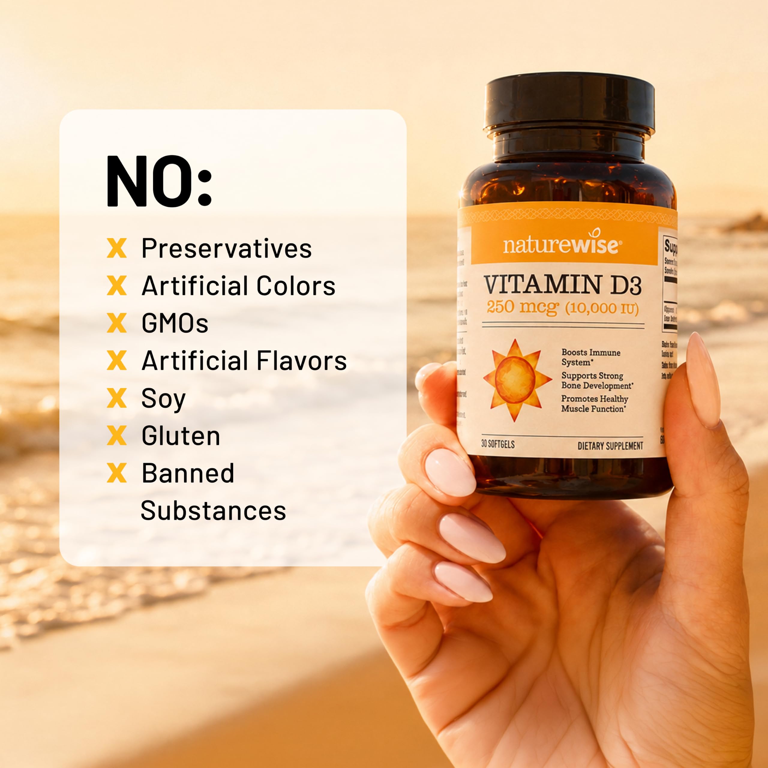 NatureWise Vitamin D3 10000IU Supplement, Immune Support, 90 Mini Softgels — Amazon image 9