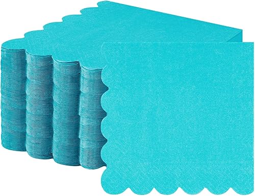 Miniatura 1 de 100 servilletas de cóctel festoneadas de papel grueso, servilletas desechables para fiestas, servilletas de bebidas para bodas, cenas, suministros