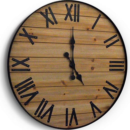 24-inch Handmade Reclaimed Wood Clock