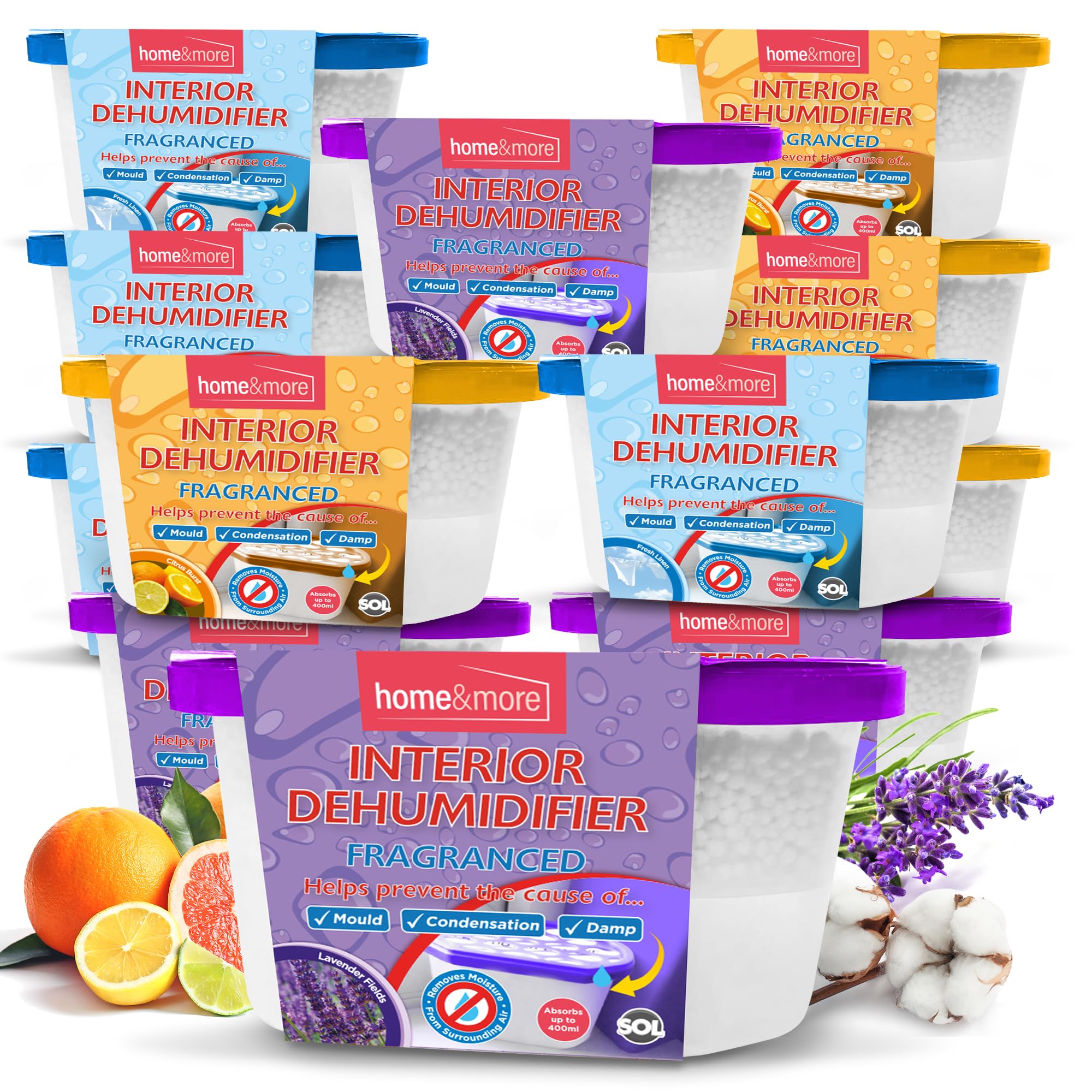 SOL 6pk Interior Dehumidifier 400ml - Fragranced Moisture Absorber