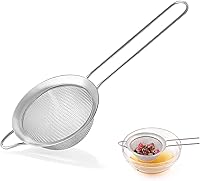 COKUMA 3.35" Fine Mesh Strainer Stainless Steel Mini Sieve for Kitchen, Tea, Coffee, Cocktails & Juicing - Silver Handle