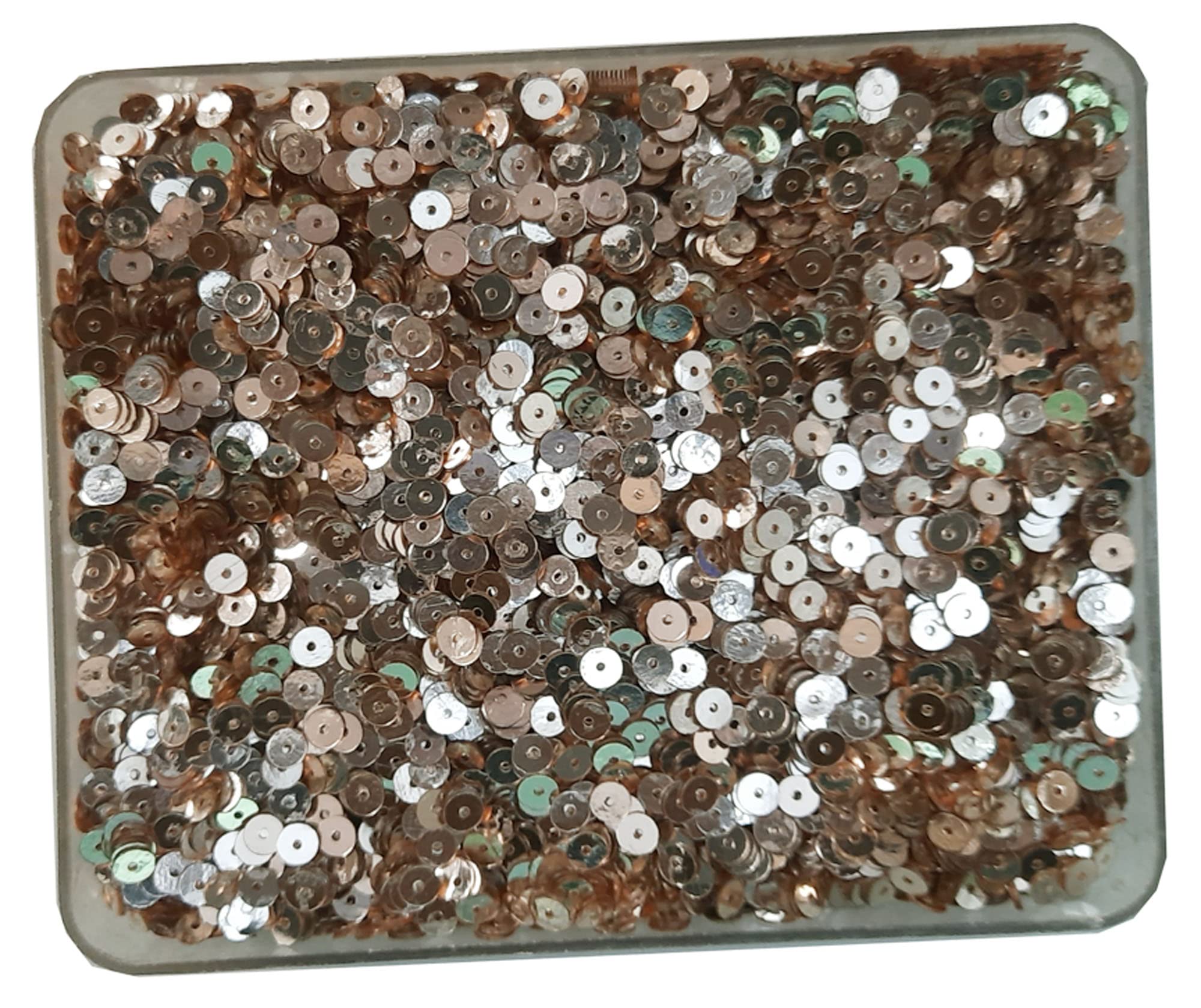 eshoppee 5 mm 200 gm Round Shape Golden Colour Sequins Sitara for Jewellery Making Art and Crafts Materials DIY kit