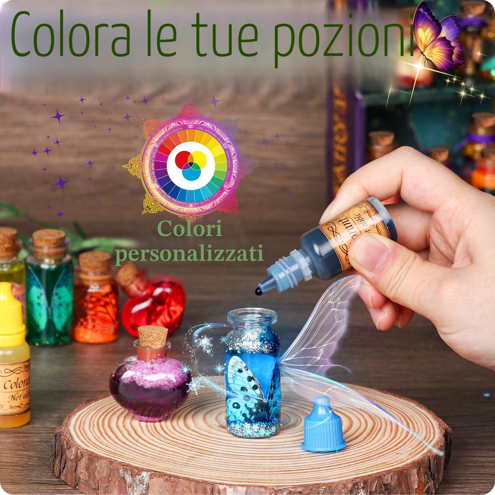 Mostof Kit di pozioni fatate retrò per bambini, mescola 20 pozioni magiche con cristallo energetico, giocattolo creativo