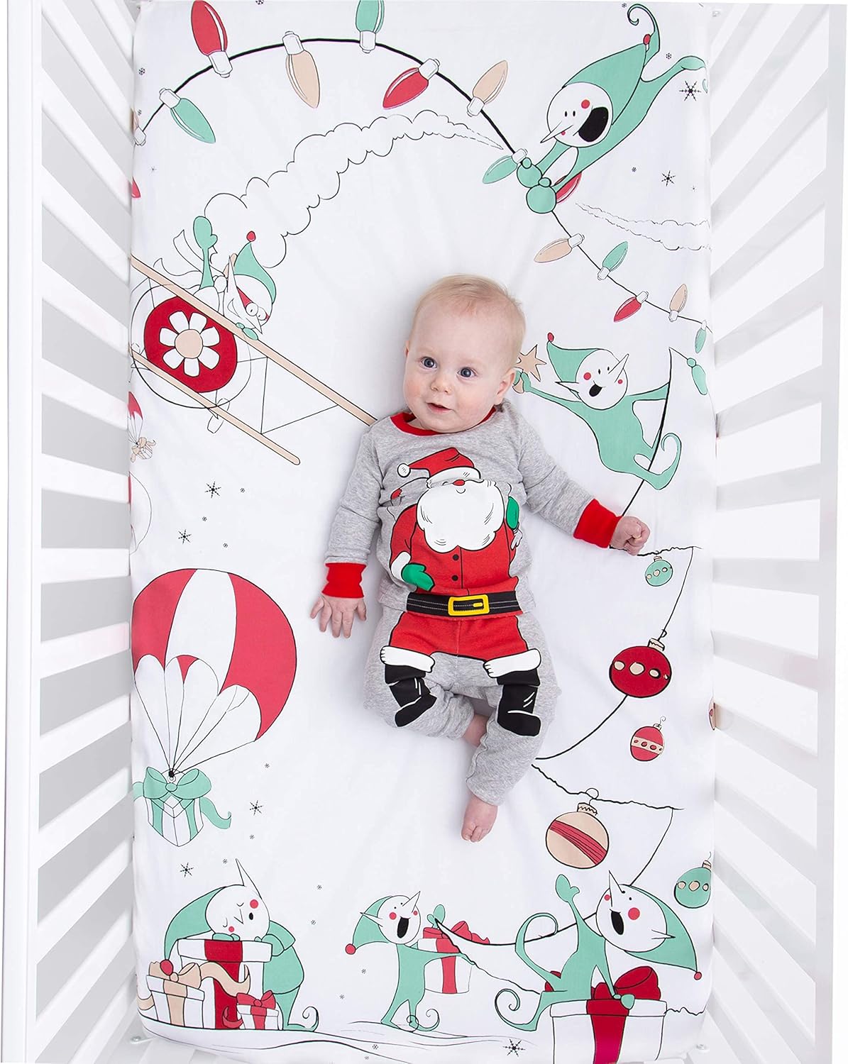 christmas cot bed sheet