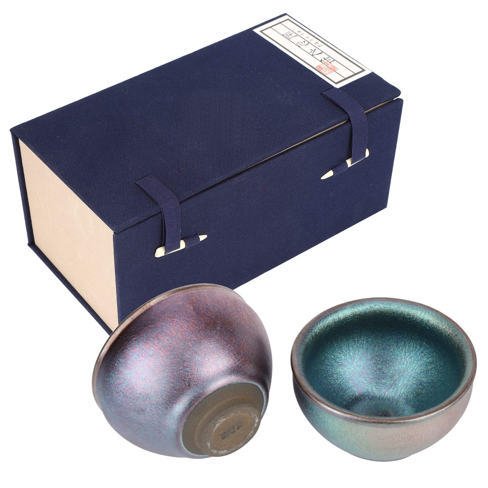 Tazze in Porcellana Smaltata Fatte a Mano in Ceramica, Ideali per gli Appassionati di tè/caffè, Set di 2 Tazze da tè per Uso Domestico