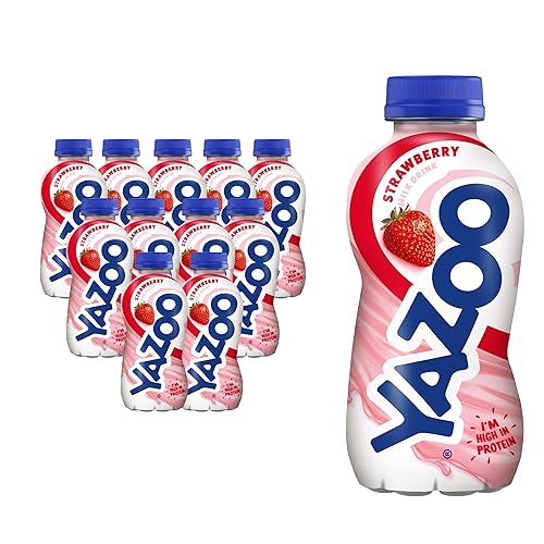YAZOO Strawberry Milkshake Milk Drink, High in Protein & Calcium, 300 ml (Pack of 12) - 300 ml (Pack of 12)