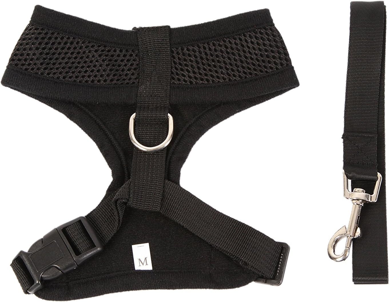 Soft Padded Vest Dog Harness No Pull No Choke No Tugging Medium Size Color Black for Dogs Puppies Pets, Neck Width: 12.6 inches