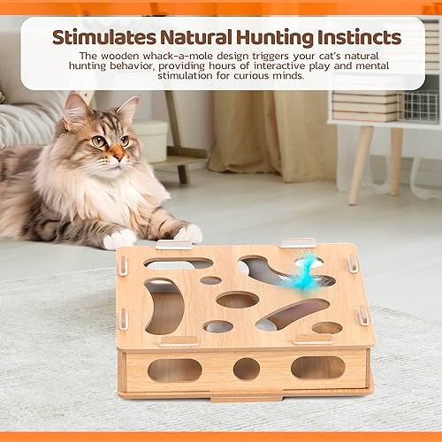 Miniatura 3 de Juguete de rompecabezas para gatos, juguetes interactivos para gatos, juguete de bola de gatito con laberinto de fieltro suave, caja de rompecabezas