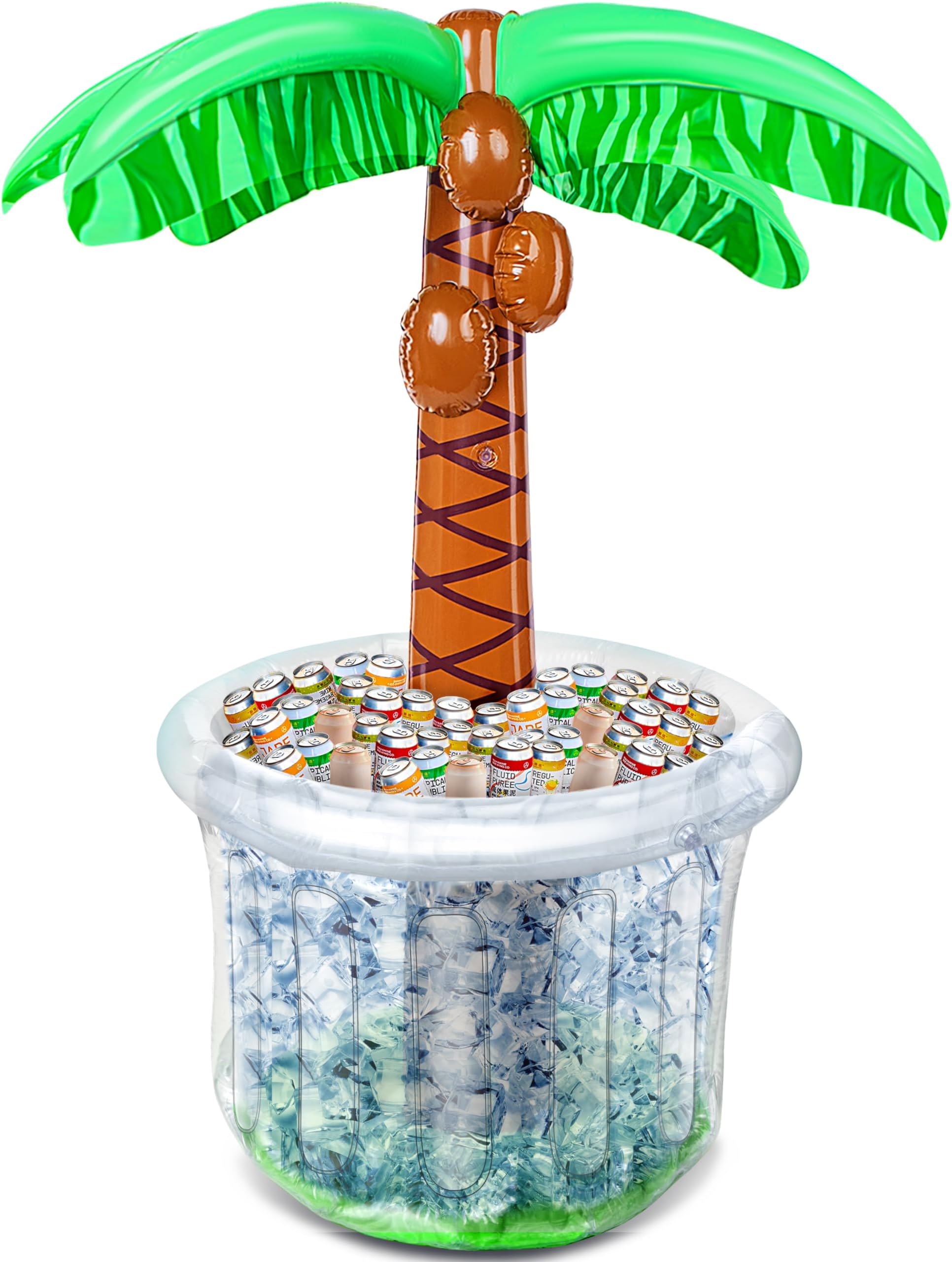 JOYIN 60" Inflatable Palm Tree Cooler, Beach Theme Decor, Pool Party Decorations, Luau Hawaiian Birthday Party Supplies, Ocean Jungle Tropical Themed Summer Outdoor Drink Cooler