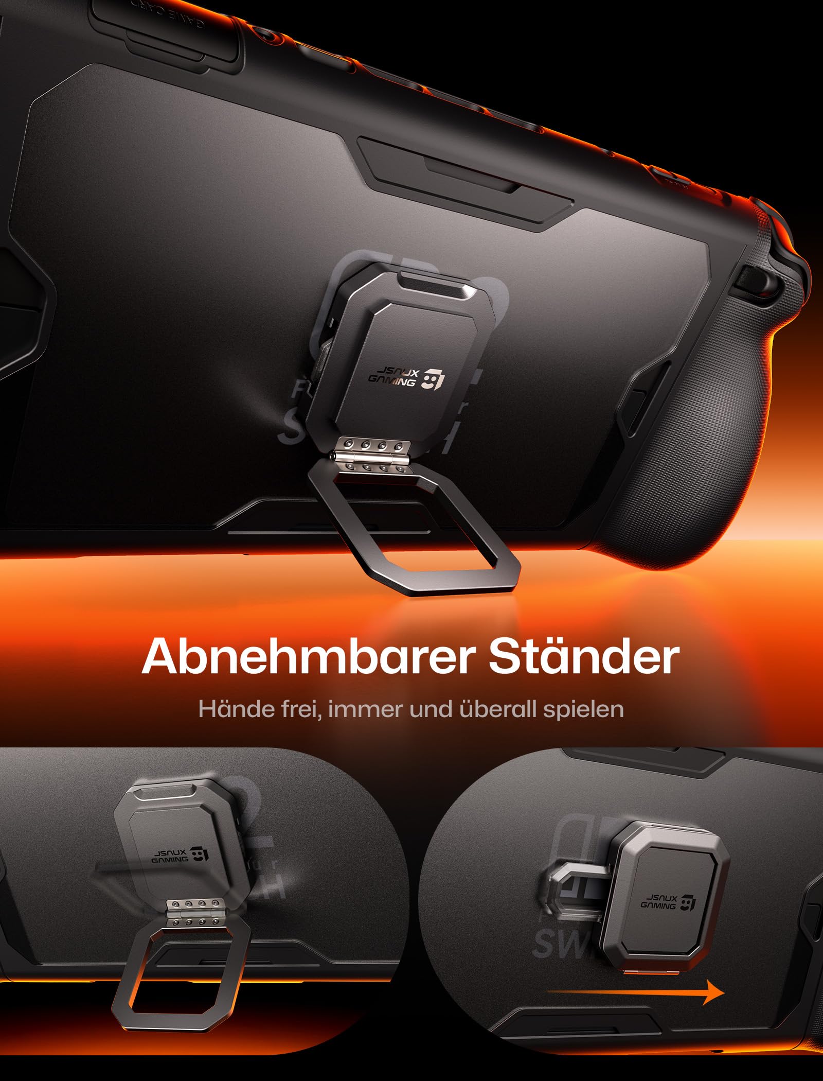 JSAUX PC0121 Schutzhülle für Nintendo Switch 2, 360° Vollschutz Stoßfestes ModCase mit Schutzhülle, Frontabdeckung, Metall-Kickstand & Silikonband, Ergonomischer Anti-Rutsch-Griff – Basic Set