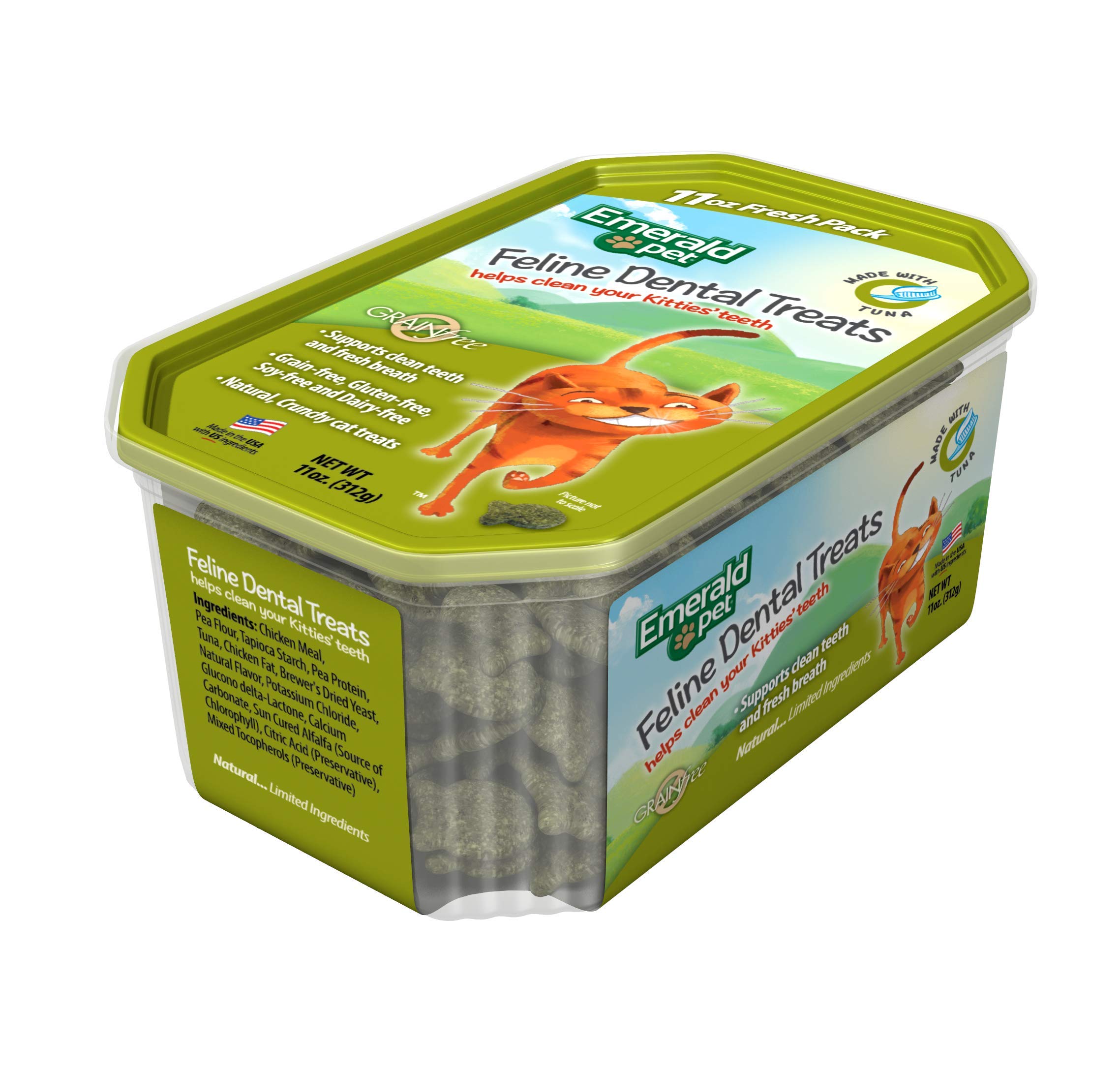 Feline Dental Treats — Tasty and Crunchy Cat Dental Treats Grain Free — Natural Dental Treats to Clean Cat Teeth, Freshen Cat Breath, and Reduce Plaque and Tartar Buildup — Tuna Treats, 11 oz - image 2