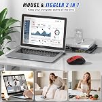 Wireless Bluetooth Mouse for iPad Pro MacBook Air PC, 2.4G Ergonomic Rechargeable Computer Mouse with Jiggler Mode, 3 DPI Levels & Forward/Back Buttons Laptop Mice for Office/Home/School - Red