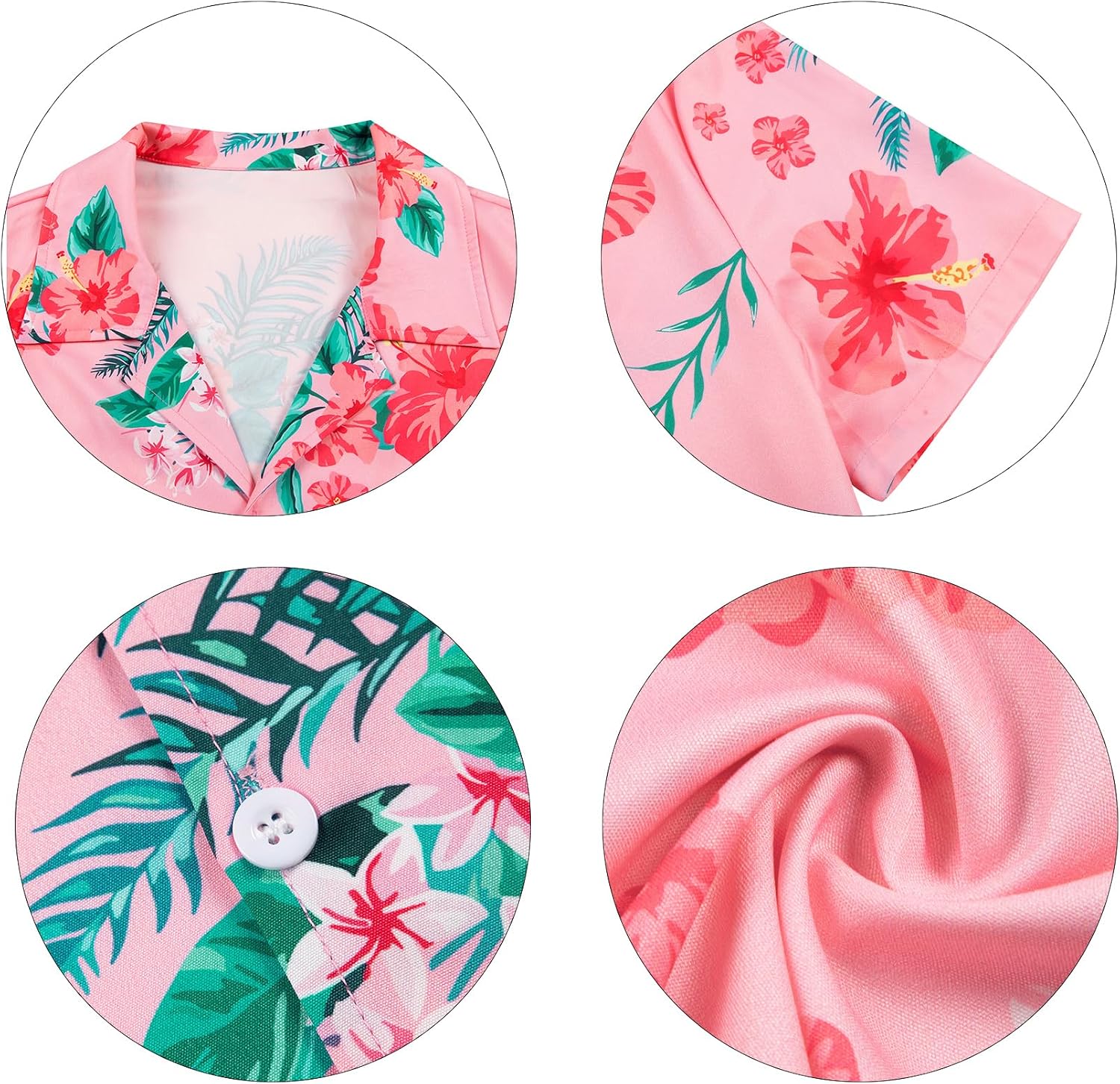 Hawaiian Dad and Son Matching Shirts - Floral Print Short Sleeve Button Down Cute Fathers Gift Set Baby Clothes