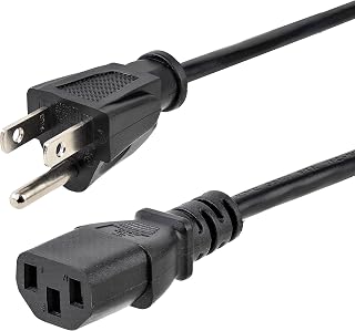 StarTech 25ft NEMA 5-15P to C13 Power Cord - 18AWG UL Listed Replacement for PC, Printer, Monitor - Black (PXT10125)