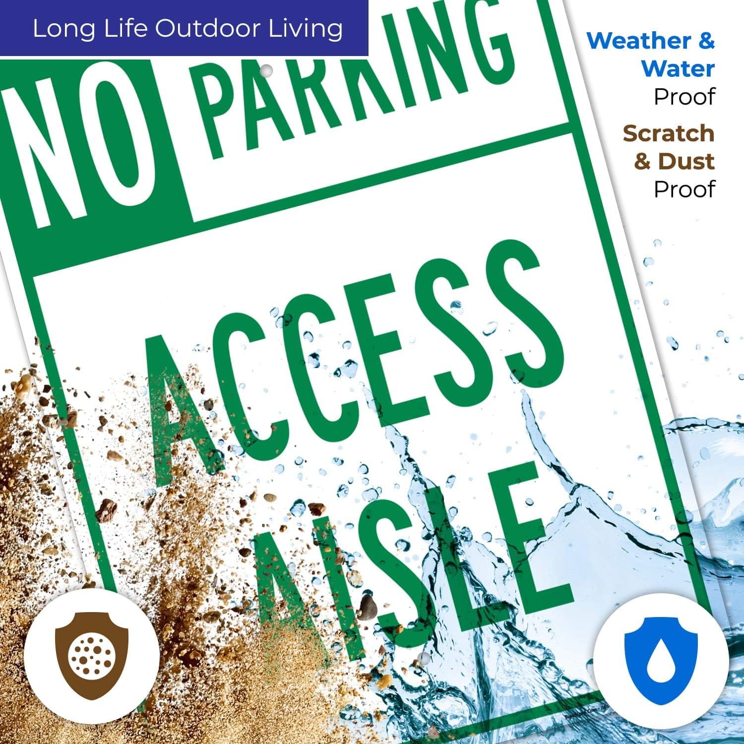 Hawaii Handicap Parking Sign, No Parking Access Aisle Sign, 18x24 Inches, Rust Free .063 Aluminum, Fade Resistant, Made in USA