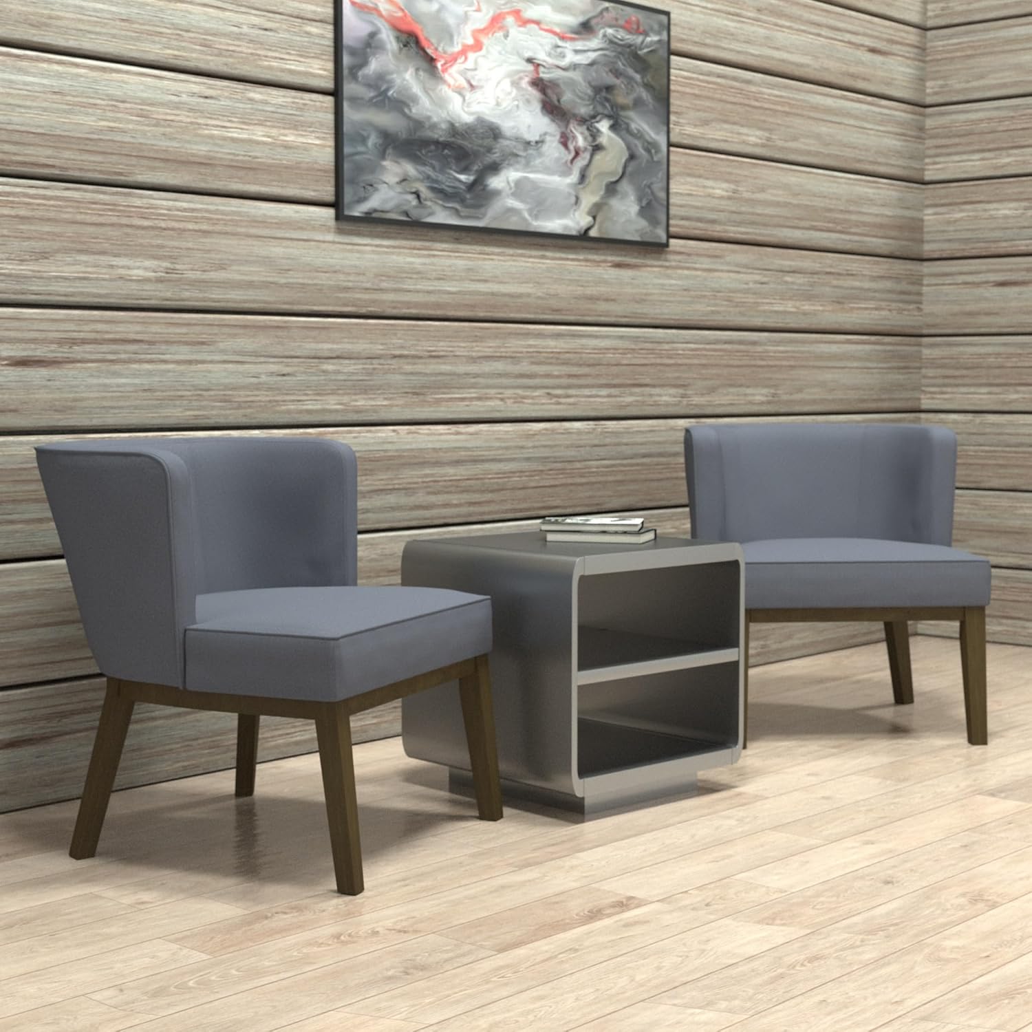 Boss Office Products (BOSXK Ava Drift Accent Chair, Slate Grey, B529DW-SG