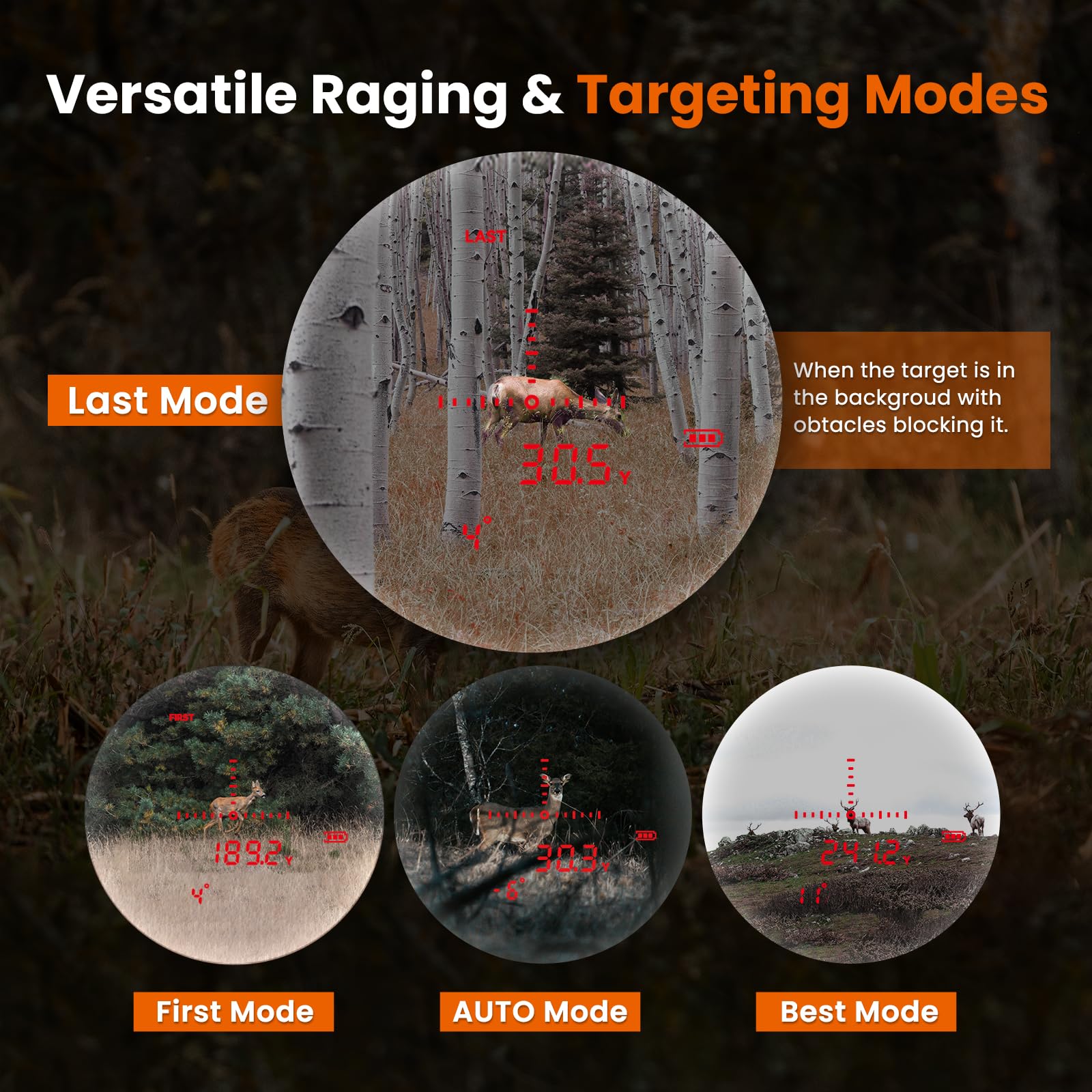 MiLESEEY Télémètre de Chasse/Golf, 1830m/2000Yards, Alimentation Double, Télémètre Distance/Angle/Trajectoire