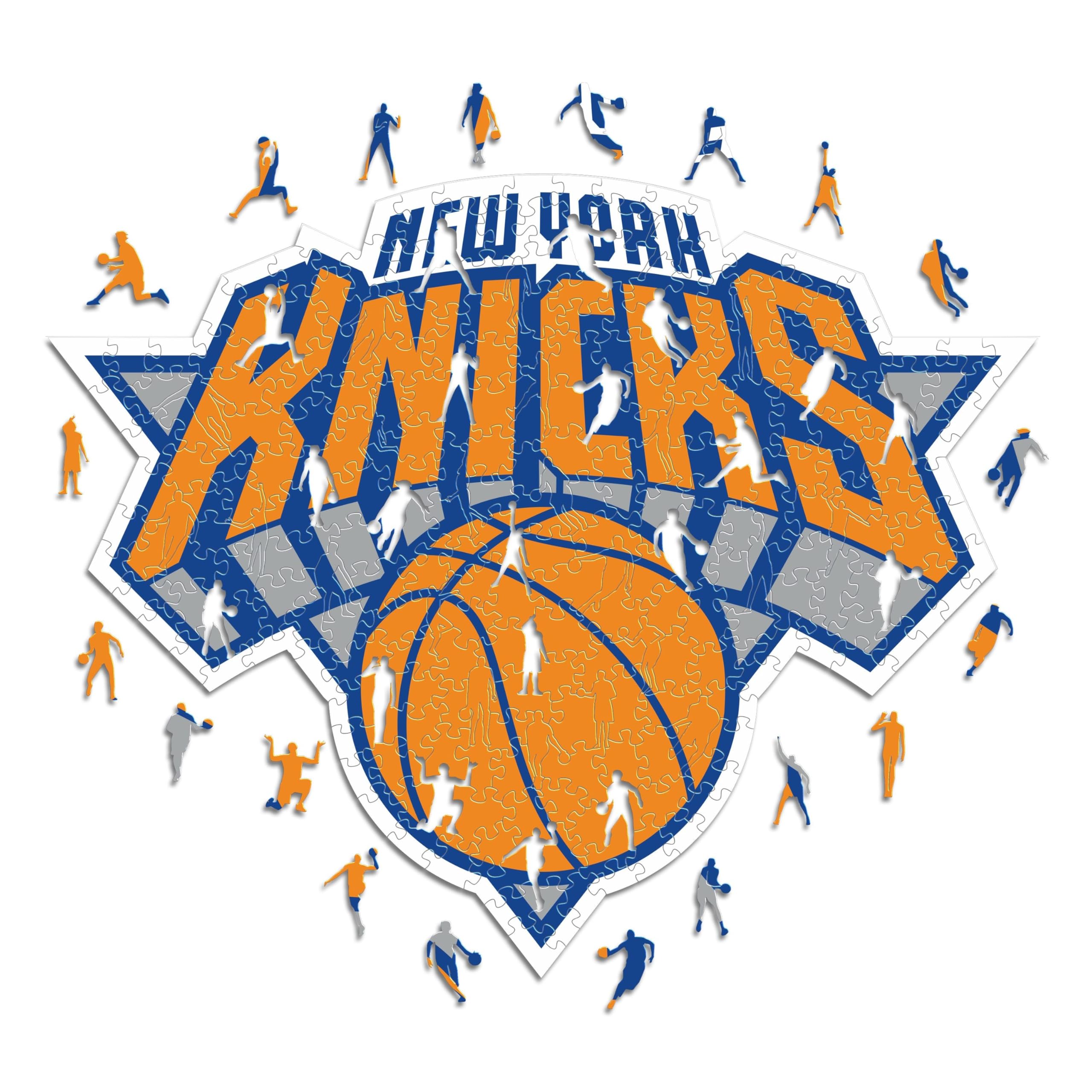 Iconic Puzzles - New York Knicks, Logo, Wooden Puzzle officially licensed NBA, 100% sustainable, size M, 270 Pcs